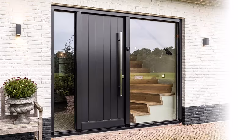 Houten voordeur, deuren van hout, voordeur van hout, Accoya voordeur, Alulight deur, thermo light deur, hardhout voordeur,